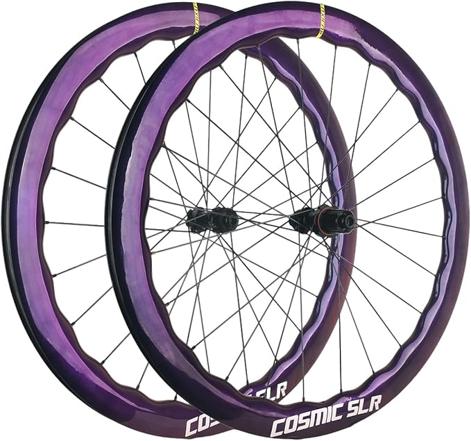 Carbon Road Bike Wheelset, 700C Bicycle Center Lock Disc Brake 6 Bolt Hub Wave Rim Wheels, for Long-Distance Riding