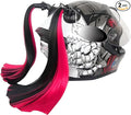 2 PCS Helmet Pigtails, Fun Pigtail Decorations for Helmet with Suction Cup, Detachable Fake Hair Decor, Universal for Motorcycle Bike Helmets (Black & Pink)