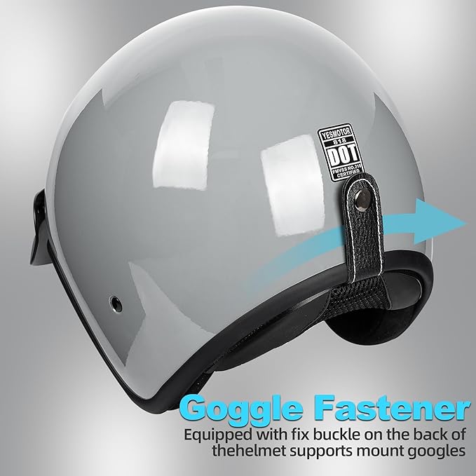 3/4 Open Face Retro Motorcycle Helmet - Vespa Helmet - DOT Approved - Adults, Unisex - Motorcycle Enthusiasts, Vintage Style Lovers