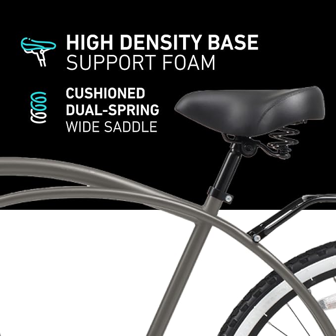 sixthreezero Around The Block Men's Beach Cruiser Bike, Hybrid Bicycle with Rear Rack, Multiple Speed and Color Options