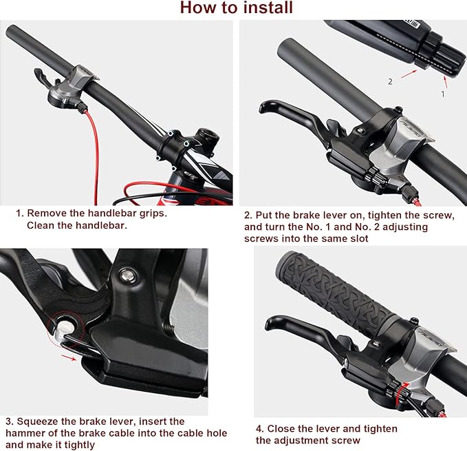 Mimoke Bike Brake Set Front and Rear Bike C Brake Caliper Include Inner and Outer Cables and Bike Brake Levers Kit Aluminum Alloy for MTB Road Bike