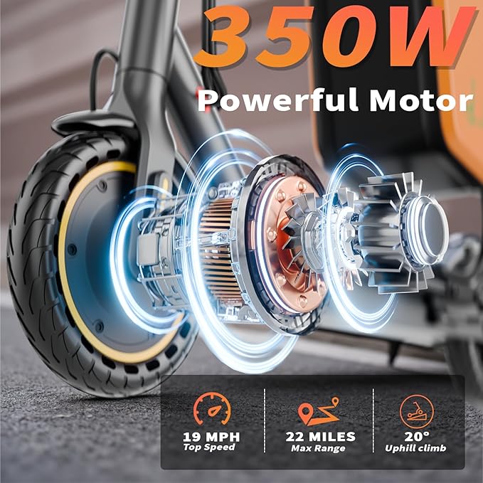 8.5" E Scooter for Adults 19/22 MPH 350/500W Motor 187.2/288.6/441WH Battery, Motorized Scooter Up to 22 Miles Range, Foldable Bearing 265 LBS/APP Control