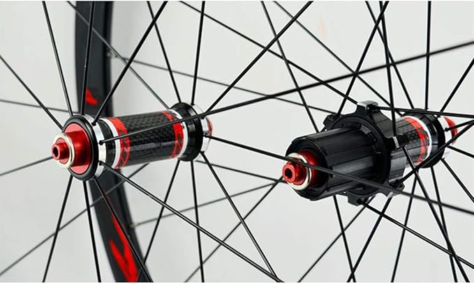 Carbon Fiber 700C Road Bikes Wheelset 40mm Aluminum Rim Front + Rear Wheel C/V Brake Quick Release 7 8 9 1011 Speed Matte