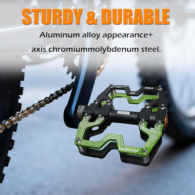 Bike Pedals 9/16" Lightweight Non-Slip Bicycle Platform Pedals - Fits Most Adult Bikes & Mountain Bikes &MTB, Road Bikes and Slip-Resistant Design