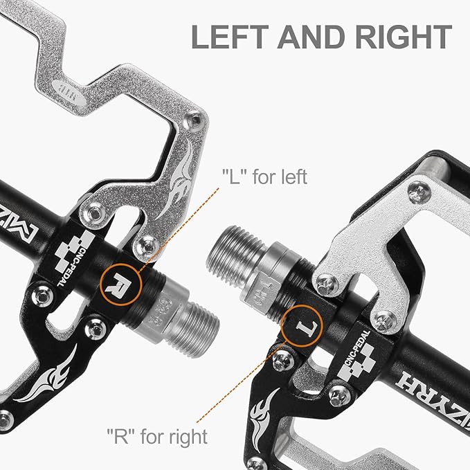 MZYRH Mountain Bike Pedals,3 Bearings Bicycle Pedals,Aluminum 9/16" MTB Pedals Bicycle Flat Pedals for Road Mountain BMX MTB Bike