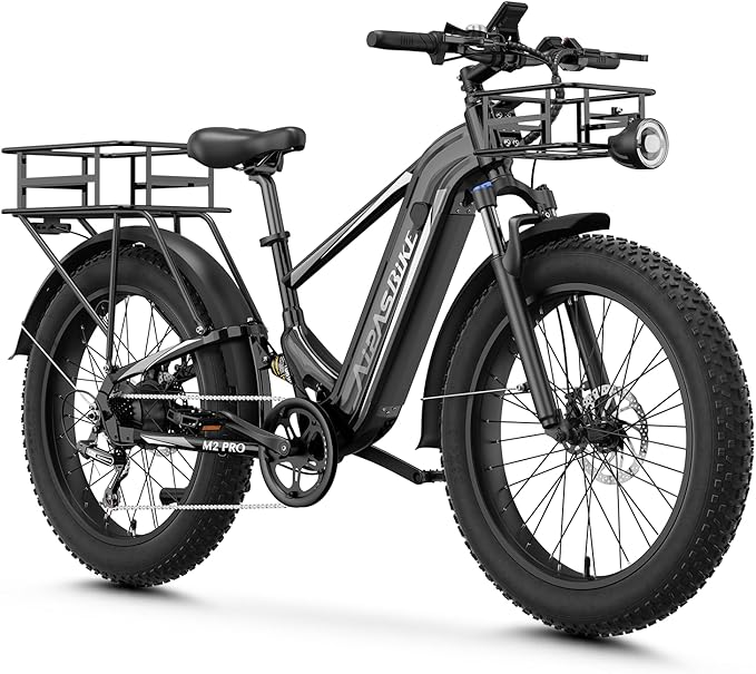 LEONX M2 Pro Electric Bike,1800W Motor Electric Bike for Adults, 26'' x 4.0'' Fat Tire Ebike with 48V 17.5AH Battery, 36MPH 85Miles Long Range Electric Mountain Bike, Up to 110 Nm