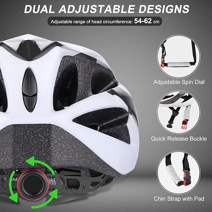 Zacro Adult Bike Helmet Lightweight for Men Women Comfort with Pads&Visor, Certified Bicycle Helmet for Adults Youth Mountain Road Biker