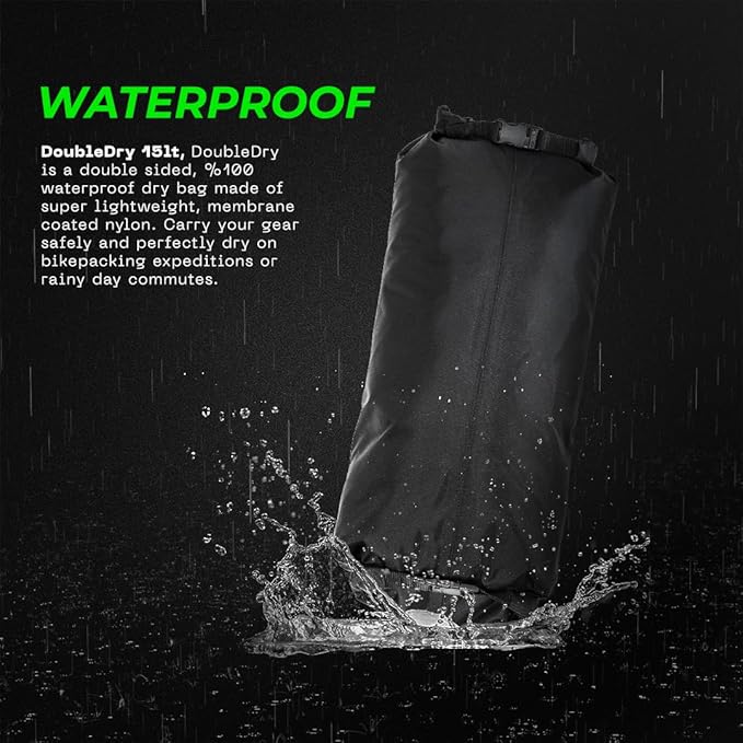 EasyRider Bike Handlebar Bag - Waterproof, Durable Cordura Fabric & Bicycle Equipment Holster Set - Front Biking Storage, Bikepacking Dry Bag for Cycling Travels - 15 lt