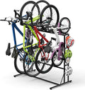 ETELI Bike Rack Garage Freestanding Bikes Rack Floor Stand Vertical Bike Stand Rack for Garage Organizer Indoor Outdoor Bikes Storage, Hold Max Tire Width 2.65”, Black
