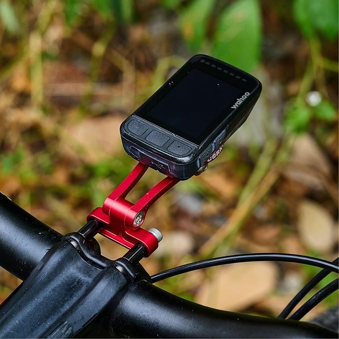corki Out-Front Extended Bike Computer Mount Compatible for Wahoo/GM/Bryton/Cateye Adjustable Angle Gopro Combo Mount for Wahoo Mini Wahoo Elemnt & Elemnt Bolt,Elemnt Roam GPS Bike Computer