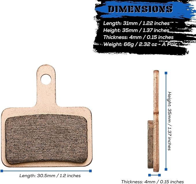 2 Pairs Brake Pads for TRP Tektro Shimano Deore Br-M575 M525 M515 T615 T675 M505 M495 M486 M485 M475 M465 M447 M446 M445 M416 M415 M395 M375 M315 M355 C601 C501(Resin,Semi-Metallic,Sintered Metal)