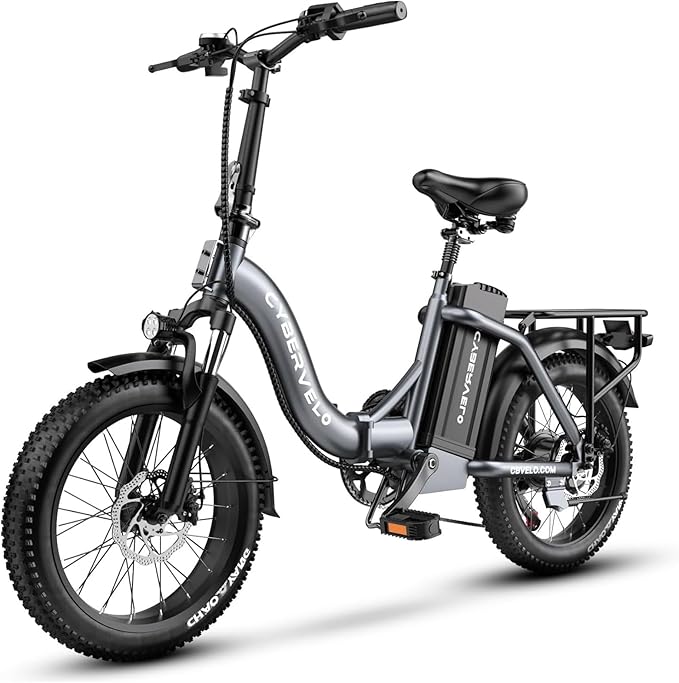 YorkE 1000W Folding Electric Bike, 48V 20AH Large Removable Battery E Bike, 30+MPH, 80 Miles Max Range, 20" Fat Tire Electric Bike for Adults, Adult Electric Bicycles for Commute, 7-Speed