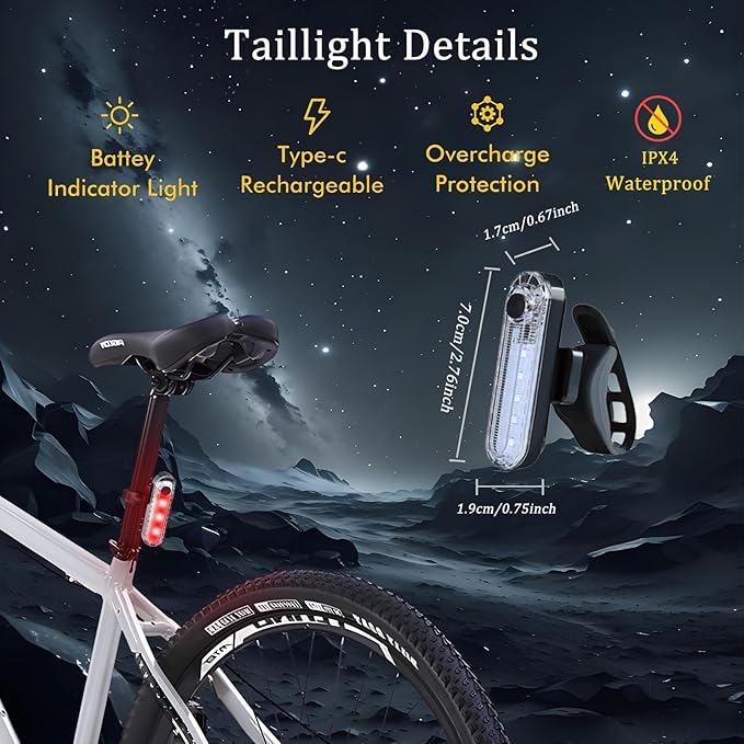Super Bright LED Bike Light, USB Rechargeable Bicycle Headlight, Waterproof Bike Headlight, 5 Modes 2500 Lumen Bicycle Headlight, MTB Off-Road Cycling Commuting