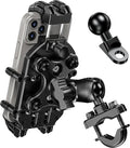 BRCOVAN Motorcycle Phone Mount Holder with Vibration Dampener & High-Speed Secure Lock, Adjustable Handlebar Cellphone Clamp for Bike Bicycle Scooter ATV, Fit 5.4-7.2'' Smartphone, Big Phone Friendly