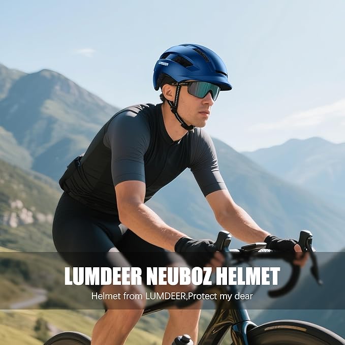 LUMDEER NEUBOZ Hat Bike Helmet for Adults - Certified Bicycle Helmet with Light & Visor, Durable Commuter Ebike Helmet for Men Women