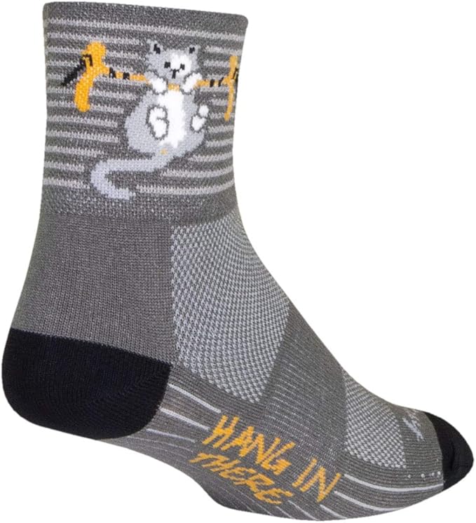 SockGuy Classic 3in Hang in There Cycling/Running Socks (Hang in There - L/XL)