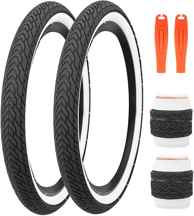 ZUKKA 20 x 2.35 Bike Tire 1/2 Pack 20 inch x 2.35 BMX Bike Tire Folding Replacement Tire for MTB Mountain Bike, BMX Bicycle Commuter Bike