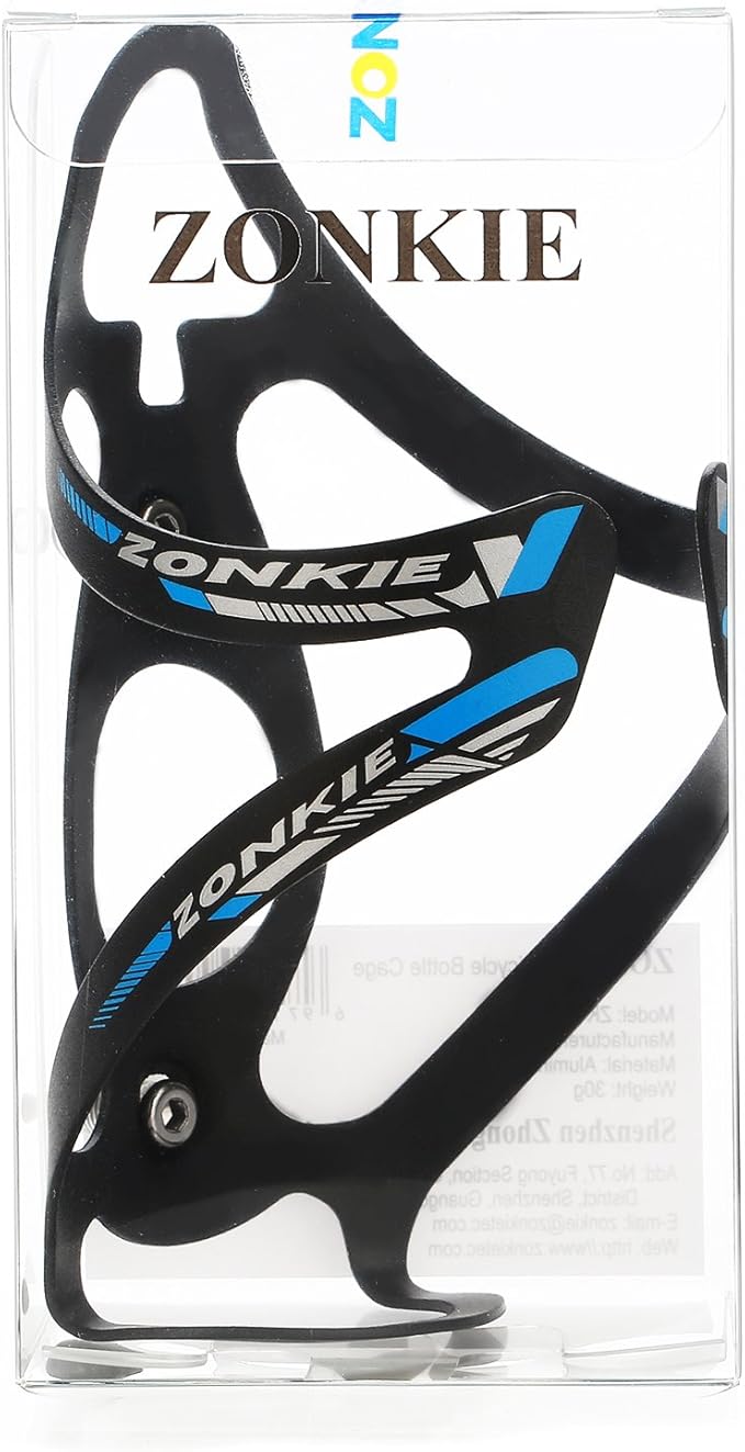ZONKIE Road, Mountain Bicycle Water Bottle Cage, No Lost Bottles, Lightweight and Strong Bicycle Bottle Holder, Quick and Easy to Install, Great for Road, Mountain and Kids Bikes 30g