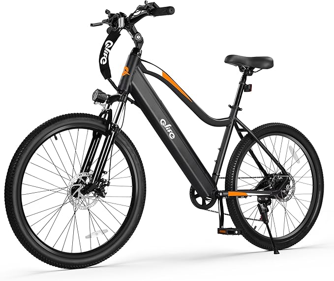 Qlife Electric Bike for Adults, 1200W Peak Brushless Motor 28MPH Mountain Ebike with 21-Speed, Up to 45 Miles, 48V 499Wh Removable Battery, 26X2.1 Tire Cityone-Step Over E-MTB