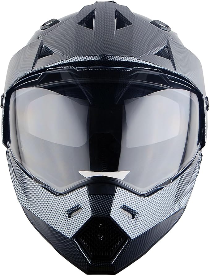 1Storm Dual Sport Motorcycle Motocross Off Road Full Face Helmet Dual Visor: HF802