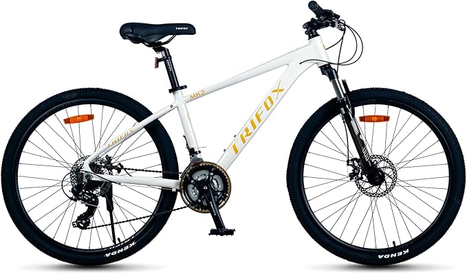 TRIFOX 26 Inch Aluminum Mountain Bike with Shimano 21-Speed,Aircraft-Grade Aluminum Frame,Dual Disc Brakes,15/17 Inch Internal Cable Routing Frame for Men Women Boys Girls