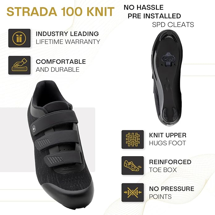 Tommaso Strada Mens SPD & Peloton Shoes—Ready-to-Ride with Peloton Delta Cleat or SPD Cleats for Indoor Bikes—Explore Vareity Cycling Shoes & Bike Accessories.