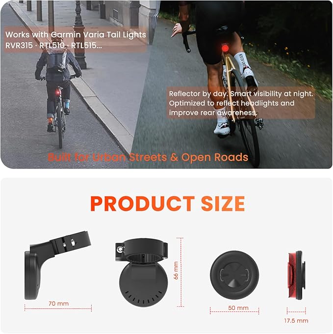 Hidden Bike GPS Tracker Mount – Compatible with Apple AirTag & Garmin Varia, Anti-Theft Reflector Seatpost Holder for Mountain, Road, Electric Bikes