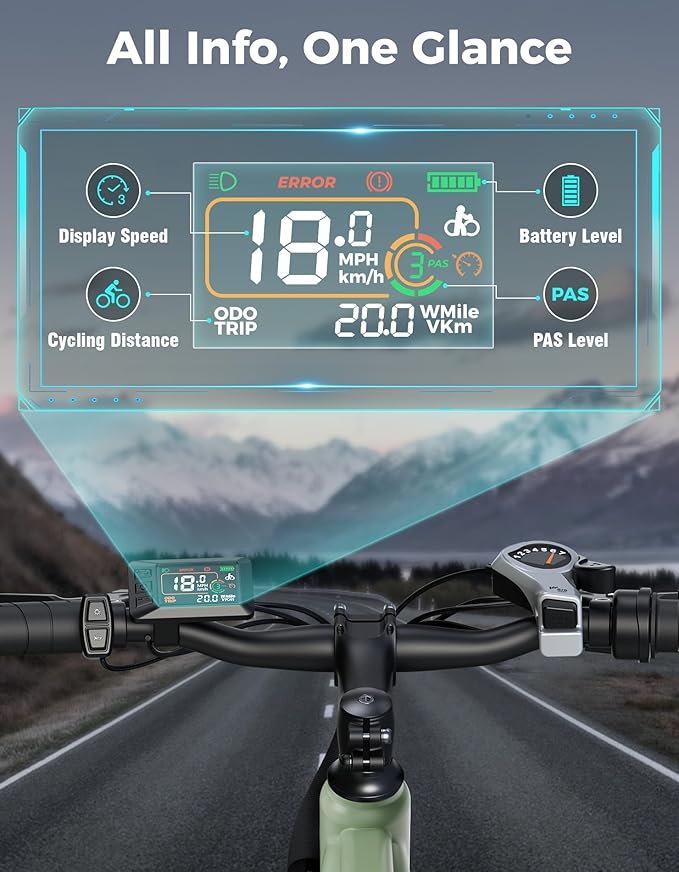 Jasion 26" Electric Bike for Adults, Internal Removable Battery Ebike with 3 Modes & 7-Speed, UL2849 Certified, 1200W Peak Motor, Max 28Mph & 50Miles, Shock Absorber, Electric City Commuter Bicycle