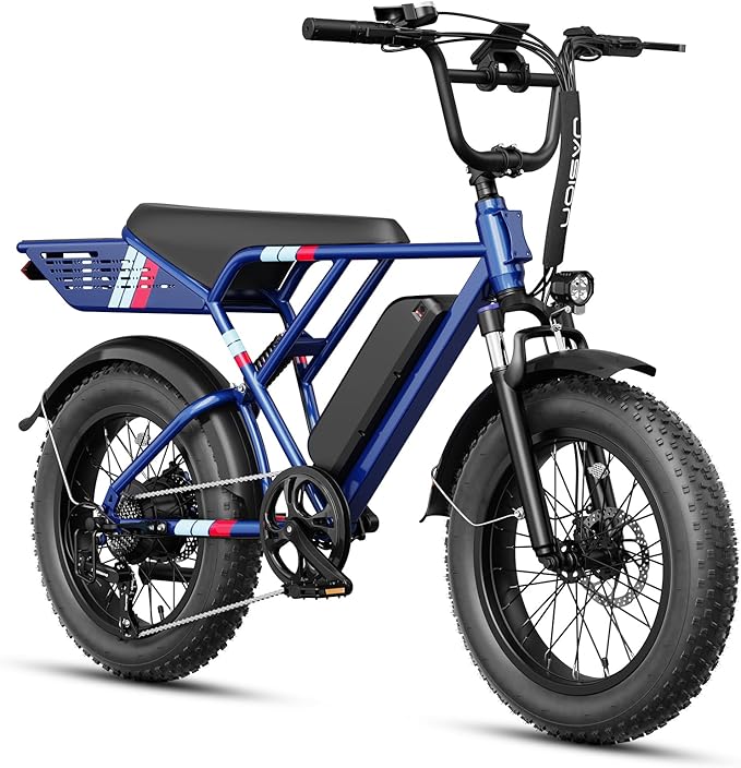 Jasion RetroVolt Electric Bike for Adults, 2000W/3000W Peak - 30/38MPH Electric Dirt Bike, 48V-52V, 13AH/20AH Battery, 70/90Miles Max Range Electric Motorcycle, 20'' X 4'' Fat Tire All-Terrain E-Bike