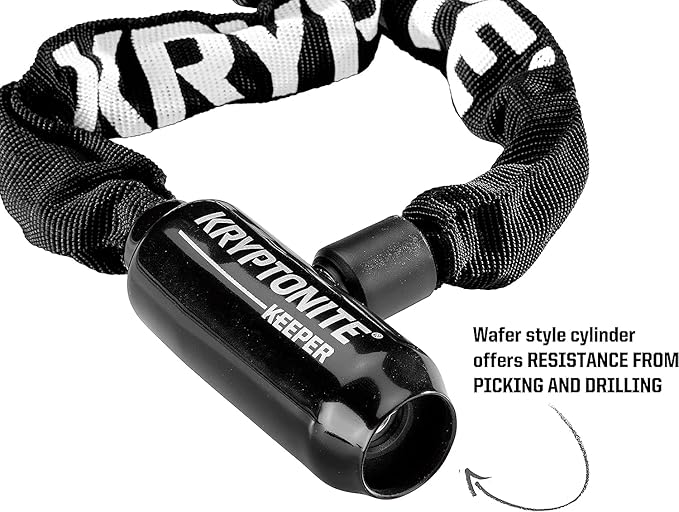 Kryptonite Keeper 585 Bike Chain Lock, 2.7 Feet Long Heavy Duty Anti-Theft Bicycle Chain Lock with Keys for Bike, Motorcycle, Scooter, Bicycle, Door, Gate, Fence