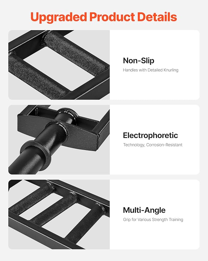 VEVOR Multi-Grip Barbell, 2-inch 3 Positions Swiss Bar, 550 LBS Capacity Heavy Duty Swiss Barbell Training Equipment, with 2 Collars and Knurled Grips, for Home Gym, Support Pressing, Lifting Curls