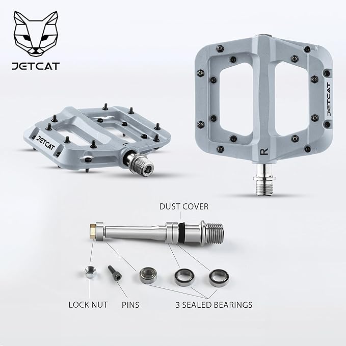 Mountain Bike Pedals Flat - MTB Pedals Flat, Bicycle Pedals for BMX/MTN/Road/Gravel/EBike, BMX Pedals, Platform Pedals, Adults & Kids Bike Replacement Upgrades Parts 9/16