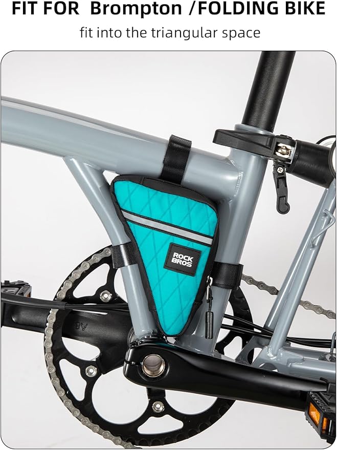 ROCKBROS Bike Frame Pouch Triangle Bike Pouch - Waterproof Small Bicycle Accessories for Boys Girls Men Women, Universally Compatible with Road Bikes, Brompton Bikes, Folding Bikes and Kids' Bikes