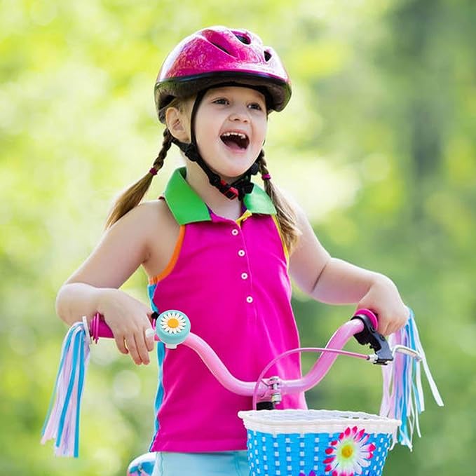 PLATT Bike Bell for Kids, Bike Horn for Boys and Girls Bike with 1 Pair Bike Streamer Tassels