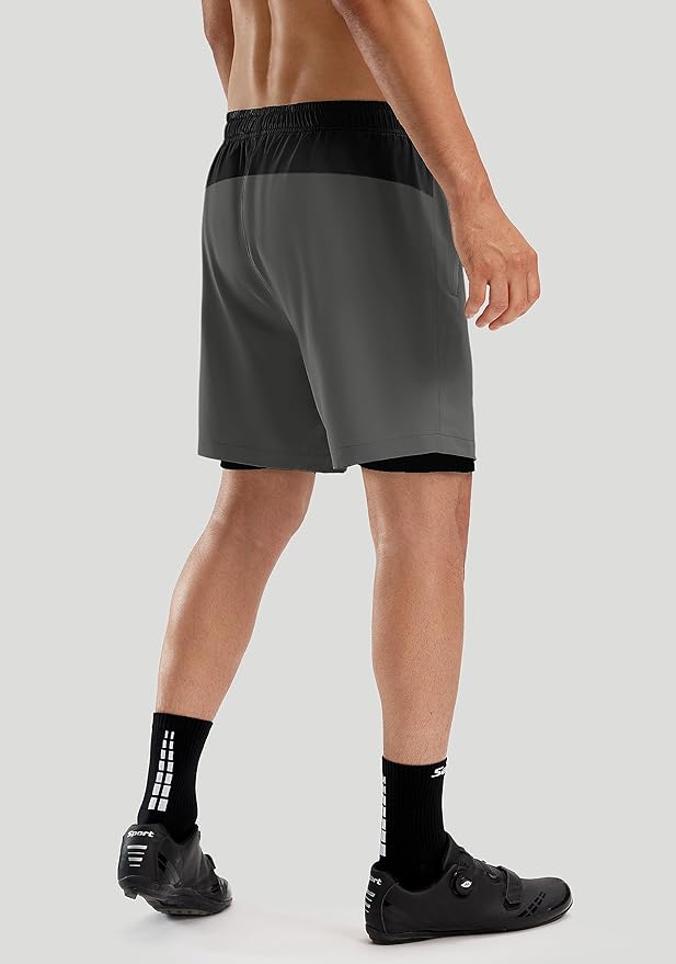 Bikewa Men's Mountain Bike Shorts 3D Padded Loose-fit Riding Biking Cycling Bicycle Biker Shorts for Men Zipper Pockets