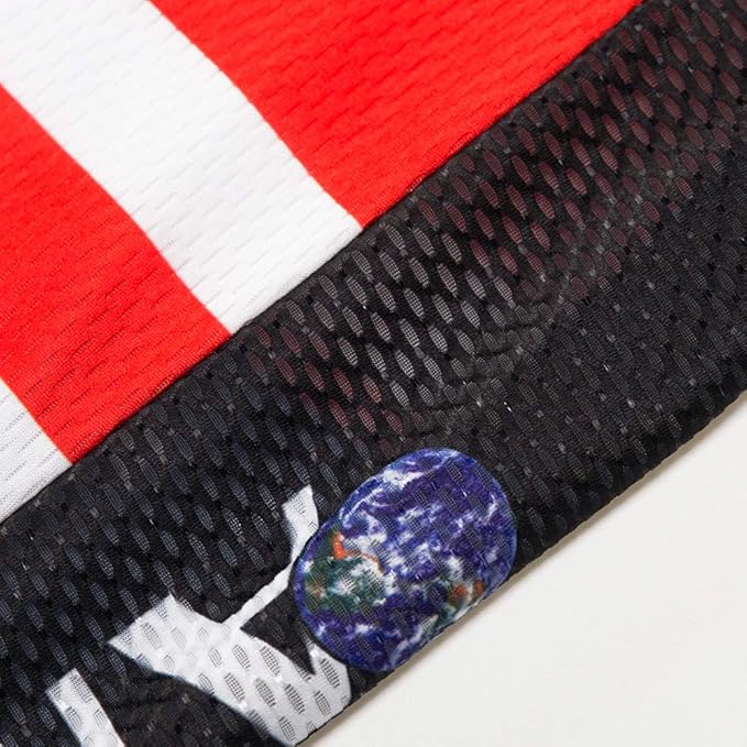 Cycling Jersey Short Sleeve USA Style Bike Tops with Pocket Reflective Stripe