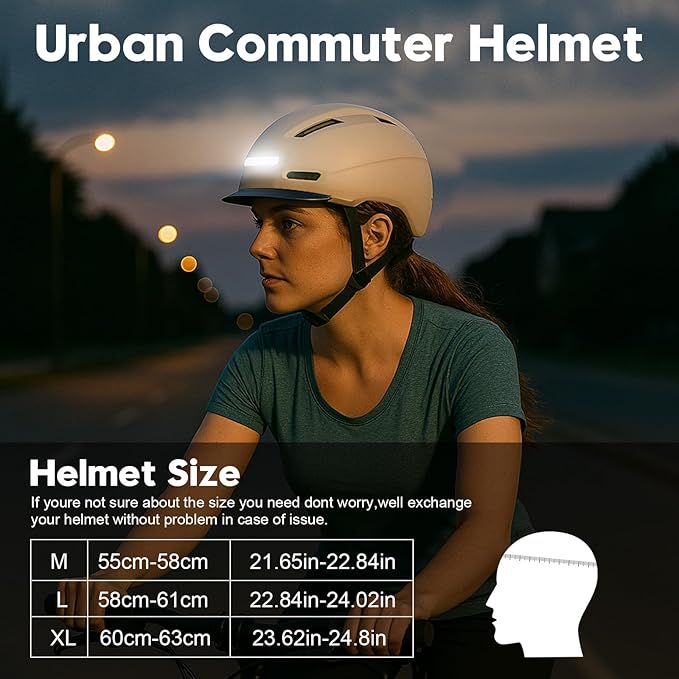 Bike Helmet, Shinmax Adult Cycling Helmet with USB Rechargeable LED Front and Back Light Bicycle Helmets for Men Women