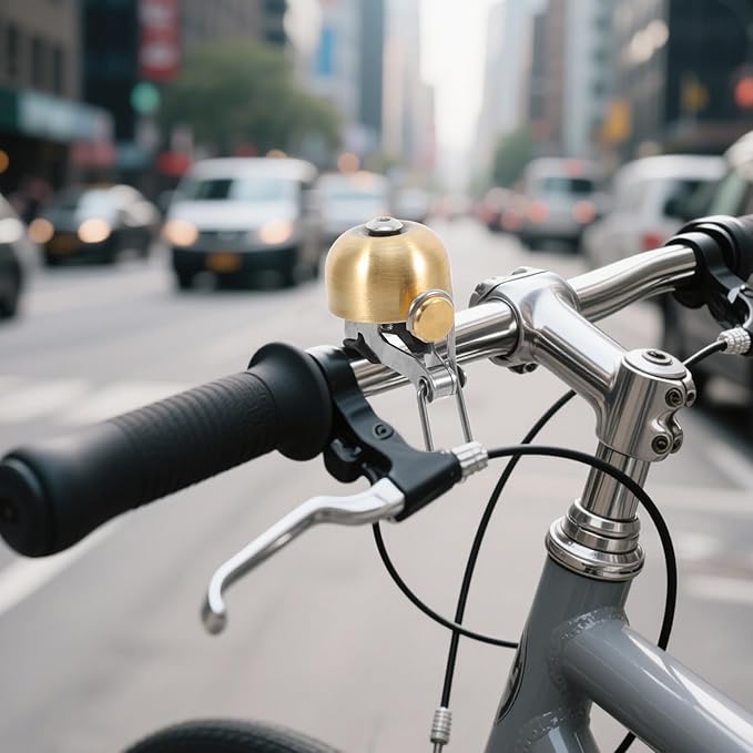 Copper Bike Bell Vintage Cycling Bell with Loud Ring Brushed Copper Riding Horn for Mountain Folding and Electric Bikes