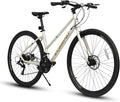 700C Road Hybrid Bike for Adult, 21-Speed Road Bicycle with Carbon Steel Frame and Dual-Disc Brakes