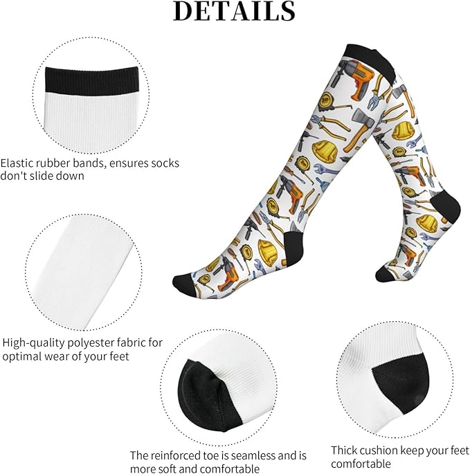 bassyil Compression Socks for Women & Men Circulation 15-20 mmHg Knee High Best Support for Nurses Travel Running Athletic