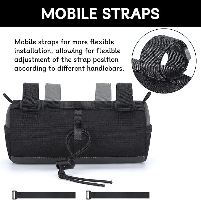 Bike Handlebar Bag,Bicycle Cycling Handlebar Bag,Bike Front Bag,Front Biking Storage Bag,Bike Front Pouch Handlebar Bags for Bicycles,Waterproof Shoulder Straps Reflective for Road/Mountain Bikes