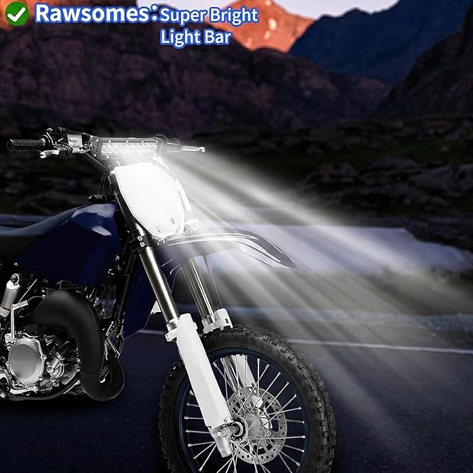 60W 4200LM Dirt Bike LED Light Bar, 12V Plug & Play Motorcycle Handlebar Light Kit for 7/8" CRF XR KX KLX TTR PW RM Pit Bike ATV UTV, Universal Front Auxiliary Driving Light