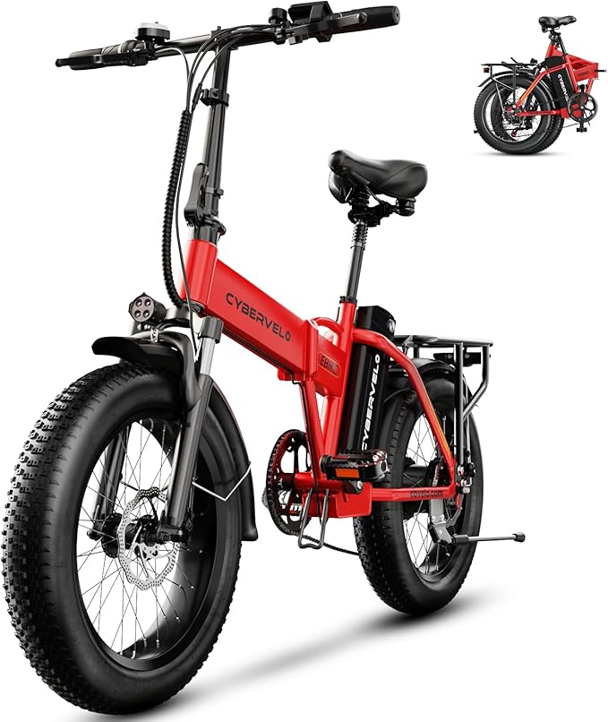 1000W Folding Electric Bike for Adults,75+ Miles,30+MPH,48V 20.8Ah Removable Battery,20" Fat Tire Electric Bike,Front Suspension 7-Speed Commuter Ebike,UL Certified