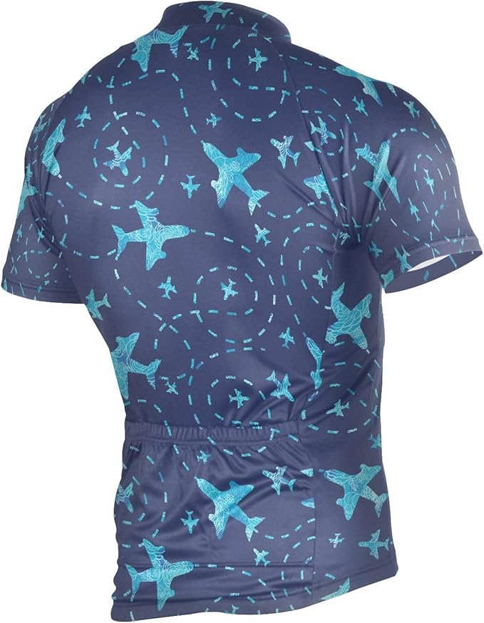 Men's Cycling Bike Jersey Short Sleeve Moisture Wicking, Breathable, Quick Dry Biking Shirt with 3 Rear Pockets