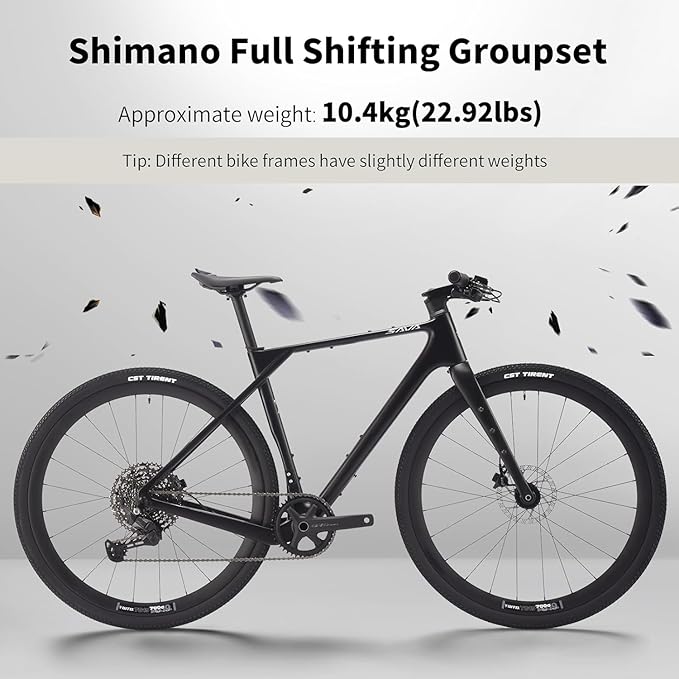 SAVADECK Carbon Gravel Bike - T800 Carbon Frame & Fork | Shimano U6000 11-Speed Groupset | Hydraulic Disc Brakes | 700CX40mm All-Terrain Tires | Men & Women Road/Off-Road Bicycle