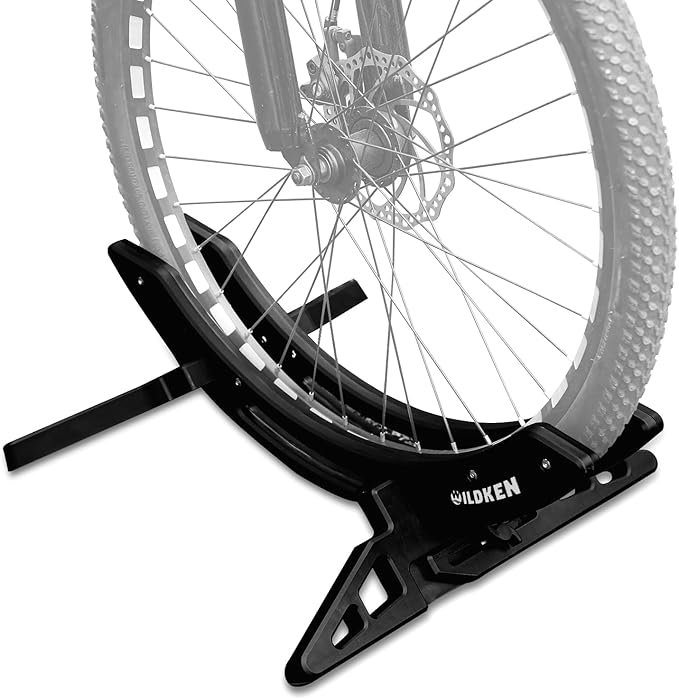 WILDKEN Bike Stand, Bike Stand Floor for Home/Garage Adjustable Bicycle Stand Bike Parking Rack Fit Road Bike, Mountain Bike, MTB, BMX, Commuter Bike, Kids Bike, Scooter (Black)