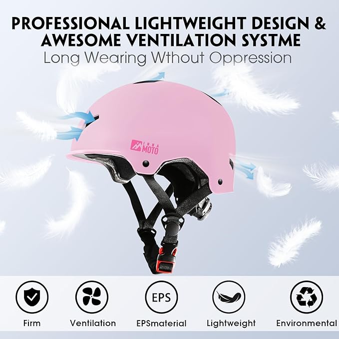 Skateboard Helmet for Adults - Adjustable Certified Safety Adults Helmet for Skateboarding Bike Bicycle Scooter Cycling Skate Skating Multisport Helmets for Women Men Boys Girls Kids Youth