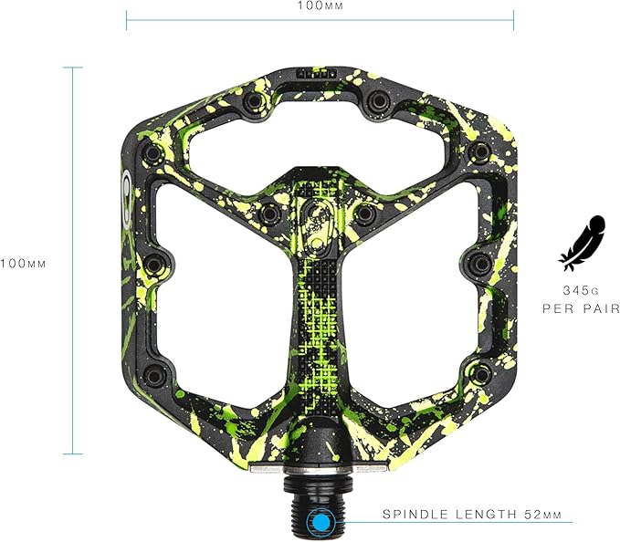 Crankbrothers Stamp Flat MTB Pedals - Size-Specific, Lightweight, Versatile, Durable Bike Pedals