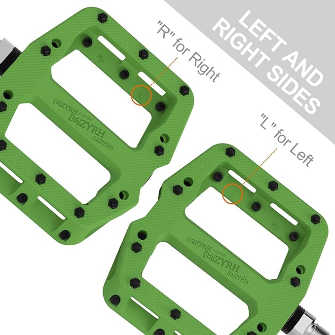 MZYRH Mountain Bike Pedals 9/16" 3 Sealed Bearings Lightweight Non-Slip Nylon Fiber Bicycle Platform Pedals for Road BMX MTB