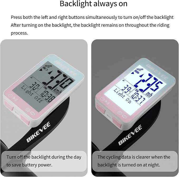 GPS Speedometer & Odometer - Wireless Bike Computer, Auto Start/Stop, Auto Backlight, IPX7 Waterproof, 2.4" LCD, Cycling Tracker in MPH & KM/H